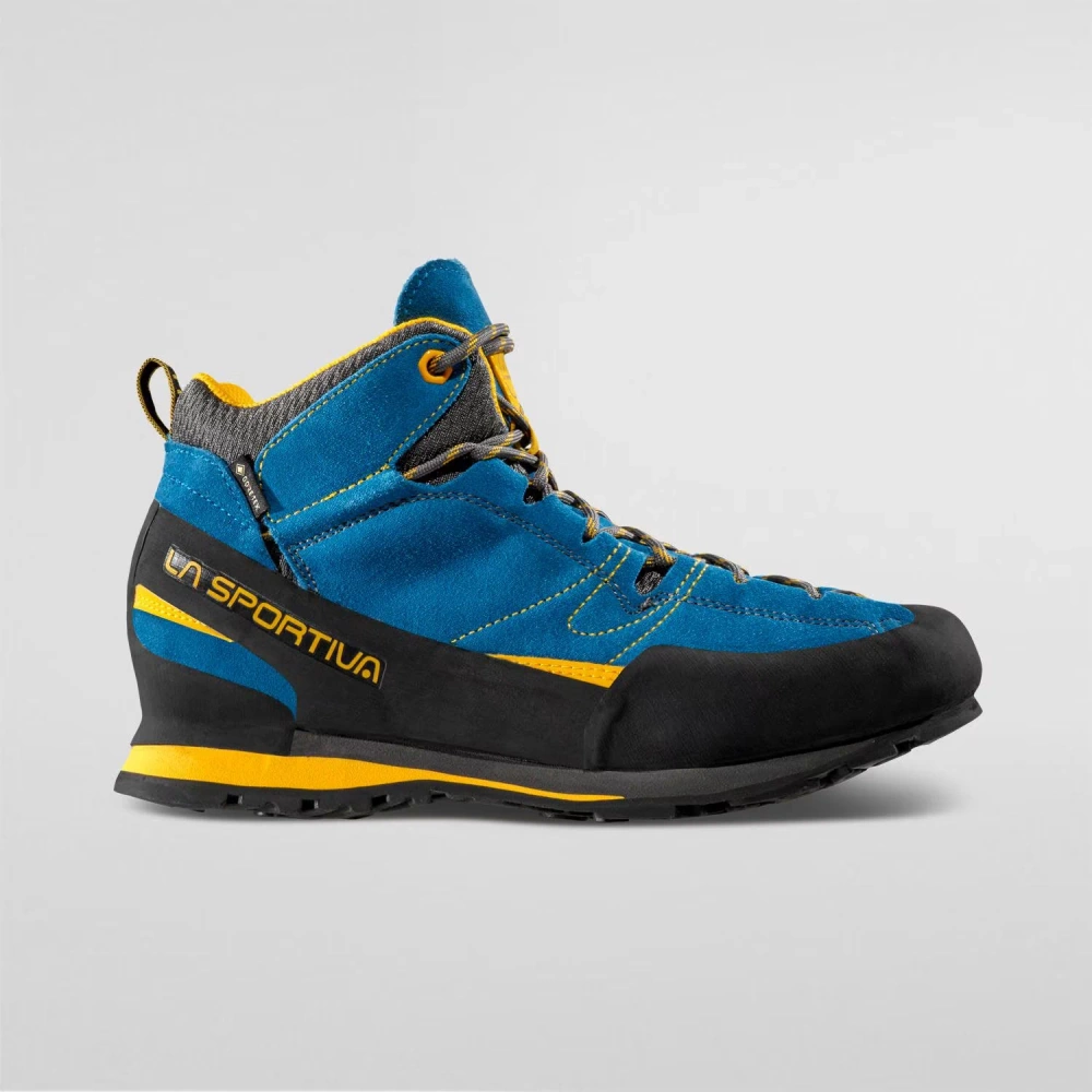Męskie Buty Podejściowe La Sportiva Boulder X Mid - Blue/Yellow