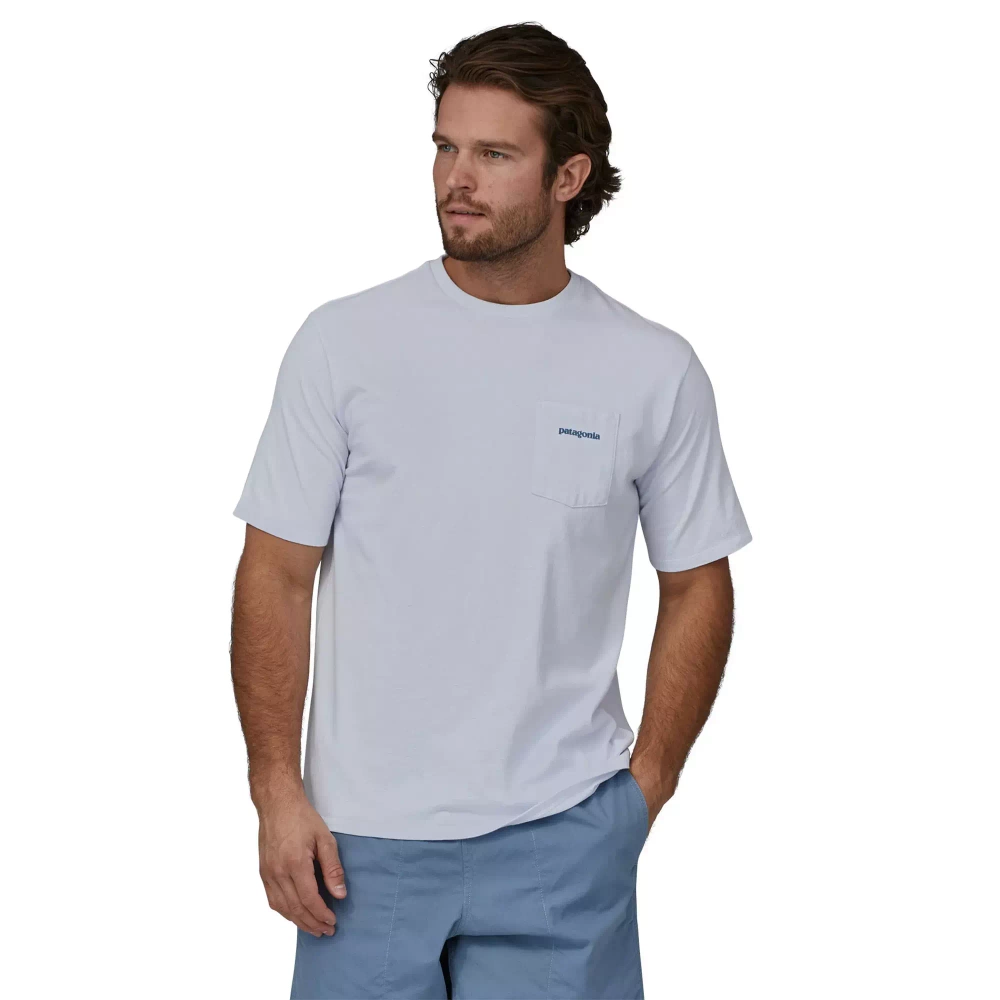Koszulka Patagonia M's Boardshort Logo Pocket Responsibili-Tee - White