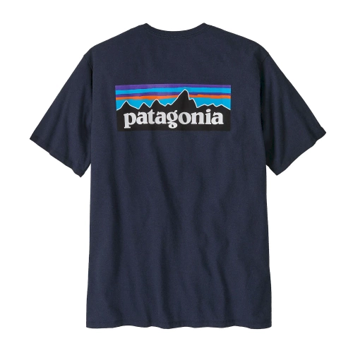Bawełniana Koszulka Męska Patagonia M's P-6 Logo Responsibili-Tee - New Navy