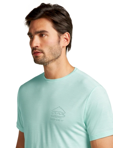 Lekka Męska Koszulka Icebreaker M Mer 125 Cool-Lite Sphere SS Tee Explor - mint